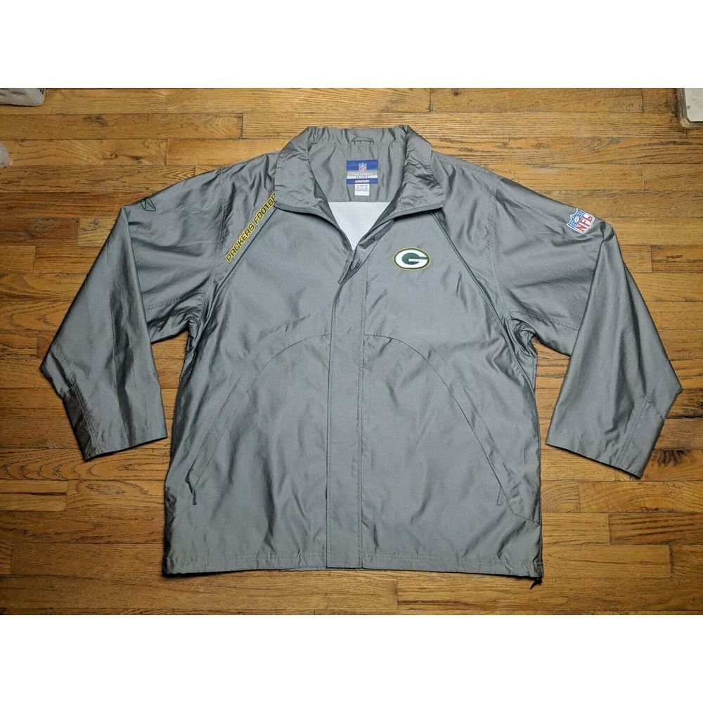 NFL Team Apparel On Field Reebok Green Bay Packers‎ Windbreaker Jacket XL Yeet